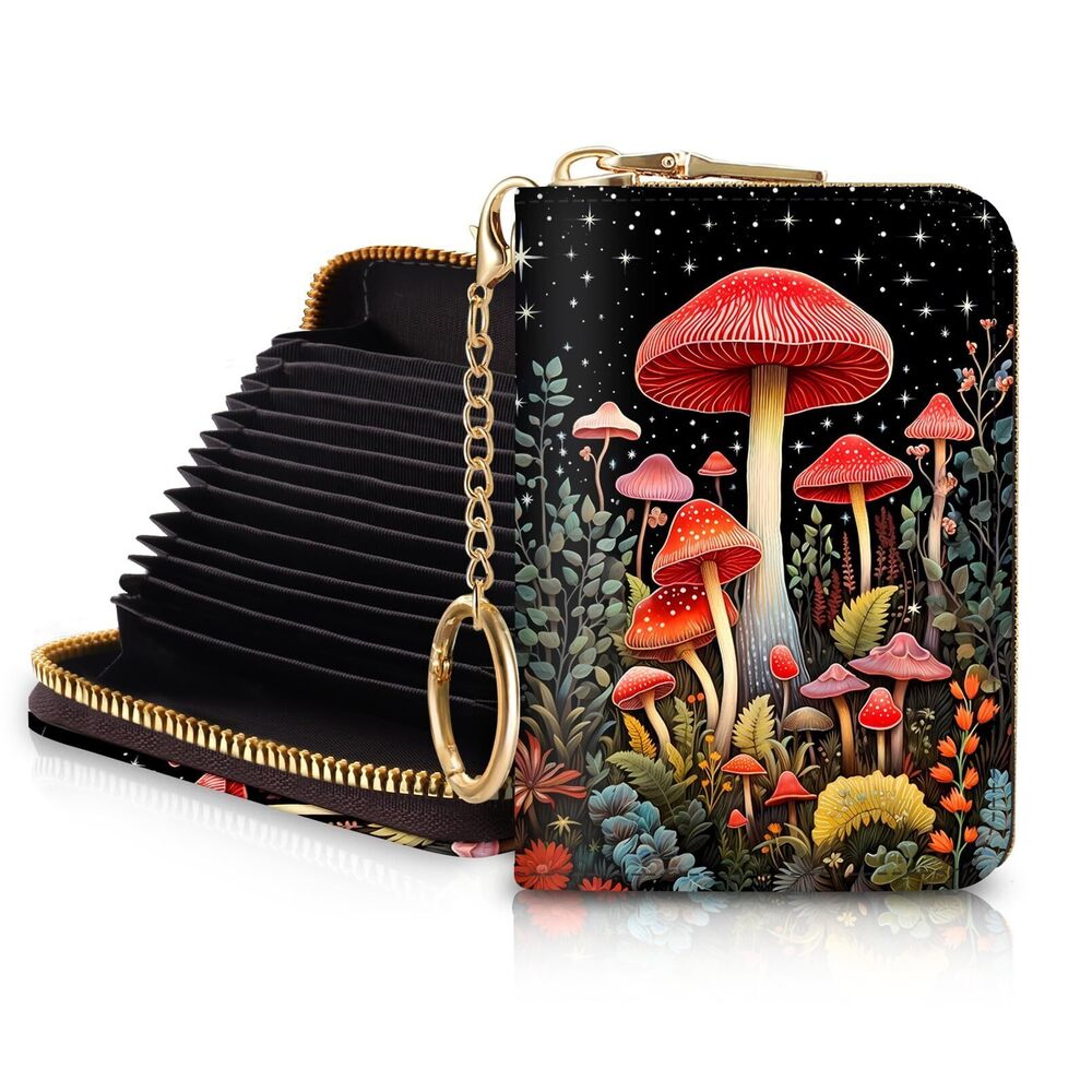 9341 RFID Credit Card Holder Wallets , Small Card Case Wallet with Keychain